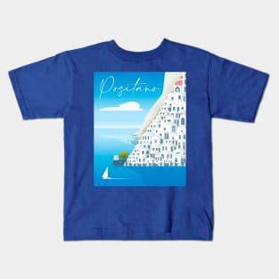 Positano Minimalistic Panorama Kids T-Shirt